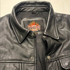 Black Leather Bomber Jacket for Men